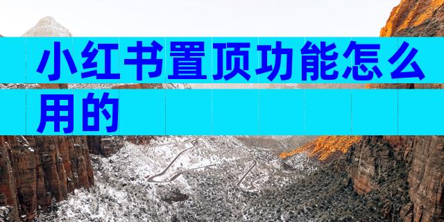 小红书置顶功能怎么用的