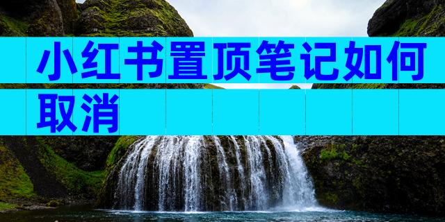 小红书置顶笔记如何取消