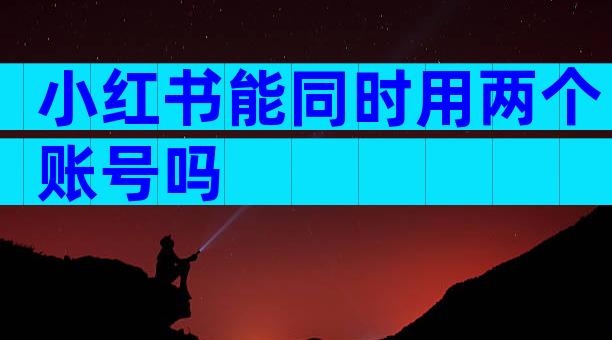 小红书能同时用两个账号吗