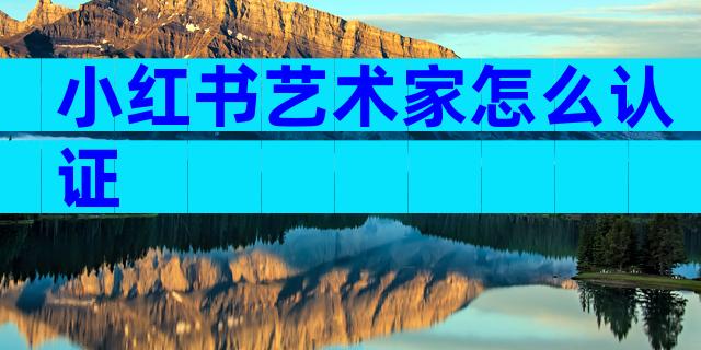 小红书艺术家怎么认证