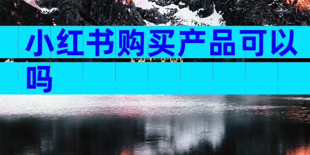 小红书购买产品可以吗