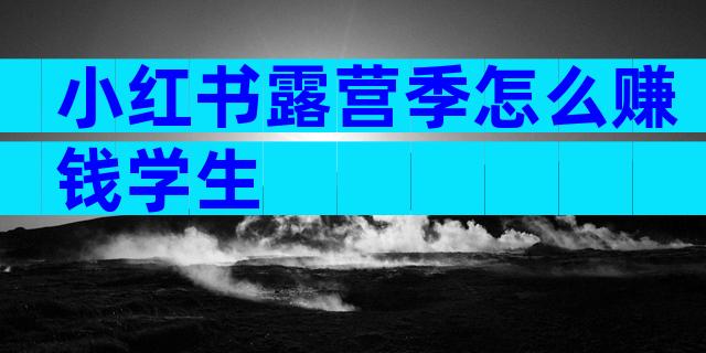 小红书露营季怎么赚钱学生