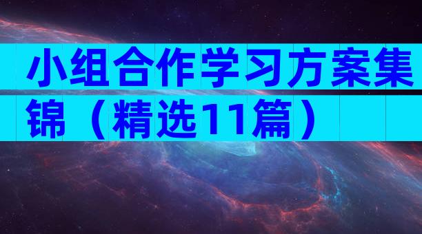 小组合作学习方案集锦（精选11篇）