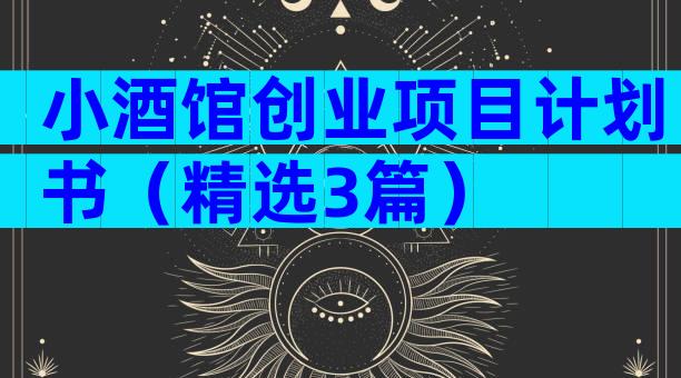 小酒馆创业项目计划书（精选3篇）