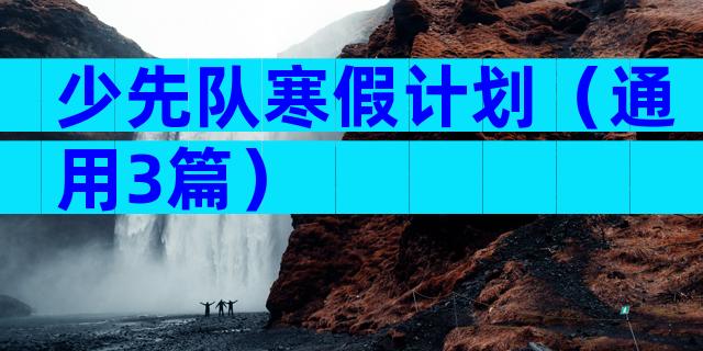 少先队寒假计划（通用3篇）