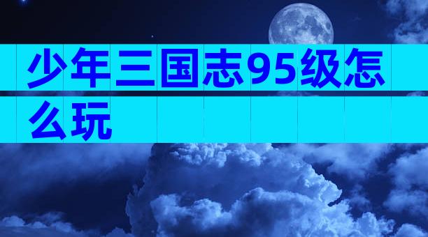 少年三国志95级怎么玩