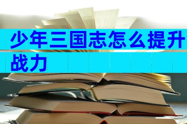 少年三国志怎么提升战力