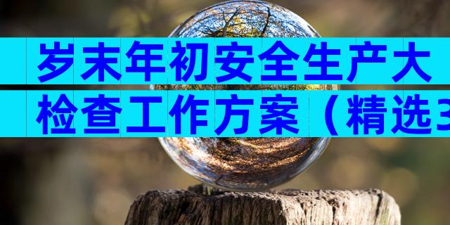 岁末年初安全生产大检查工作方案（精选30篇）