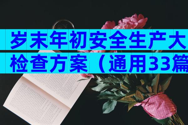 岁末年初安全生产大检查方案（通用33篇）