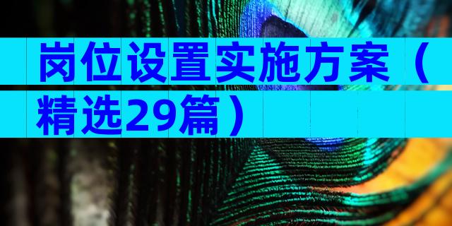 岗位设置实施方案（精选29篇）