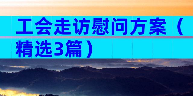 工会走访慰问方案（精选3篇）