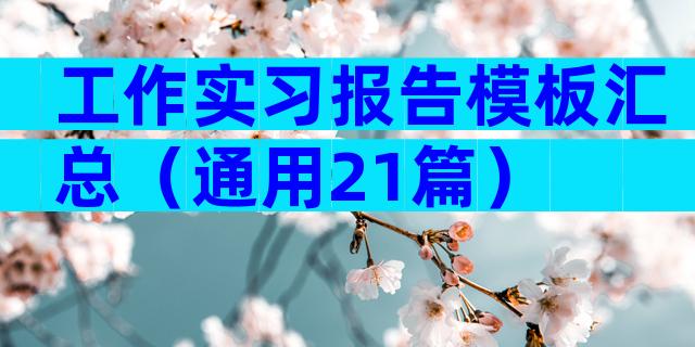 工作实习报告模板汇总（通用21篇）