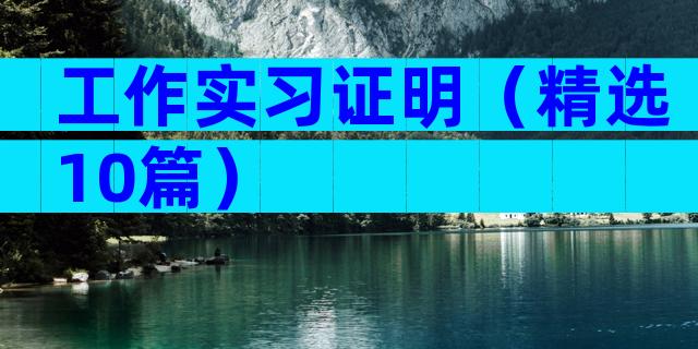 工作实习证明（精选10篇）