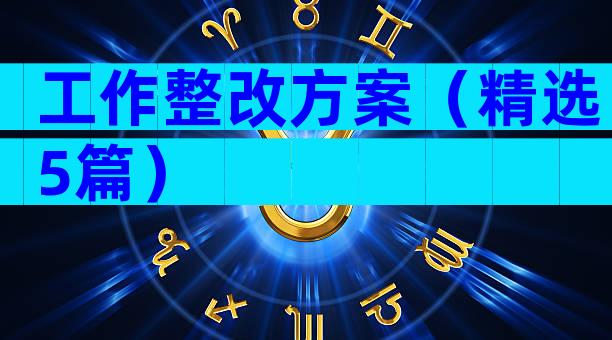 工作整改方案（精选5篇）