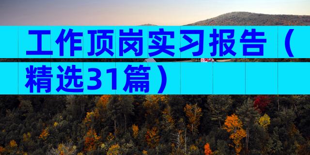 工作顶岗实习报告（精选31篇）