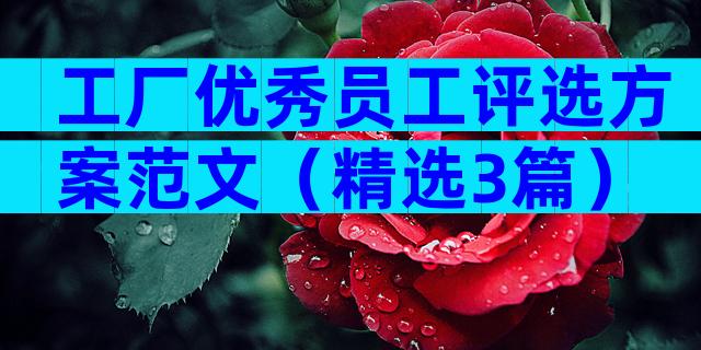 工厂优秀员工评选方案范文（精选3篇）