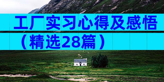 工厂实习心得及感悟（精选28篇）