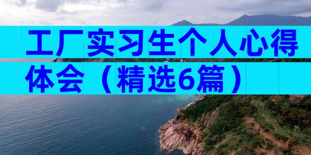 工厂实习生个人心得体会（精选6篇）