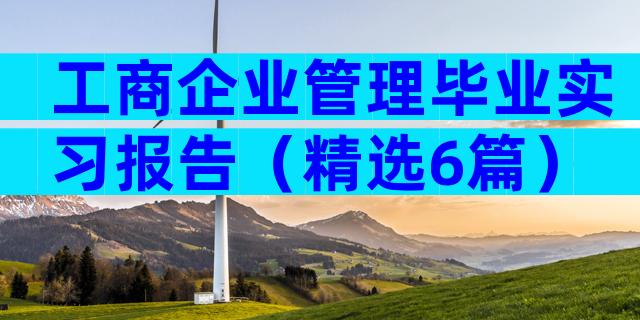 工商企业管理毕业实习报告（精选6篇）