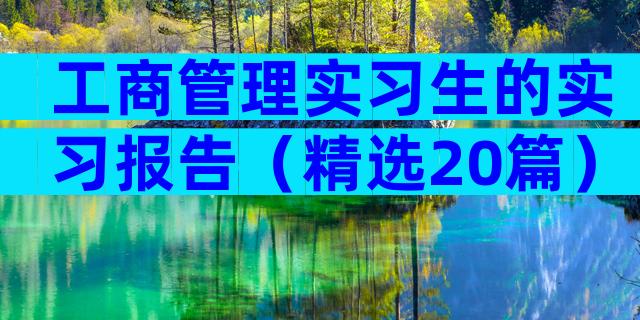 工商管理实习生的实习报告（精选20篇）