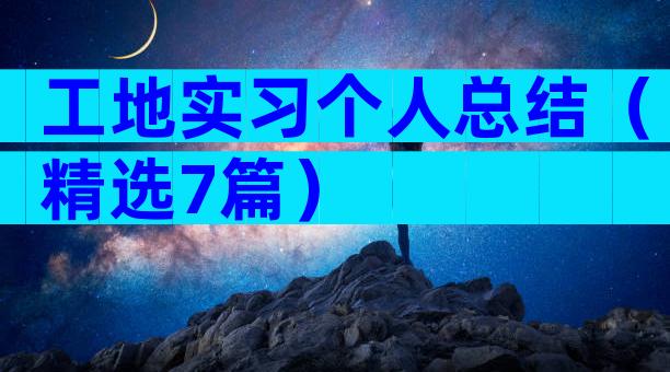 工地实习个人总结（精选7篇）
