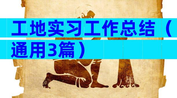 工地实习工作总结（通用3篇）