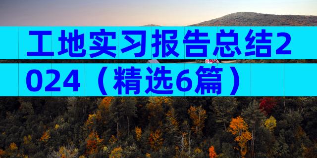 工地实习报告总结2024（精选6篇）
