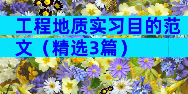 工程地质实习目的范文（精选3篇）