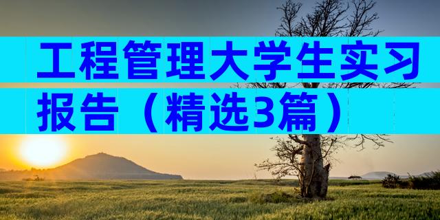 工程管理大学生实习报告（精选3篇）