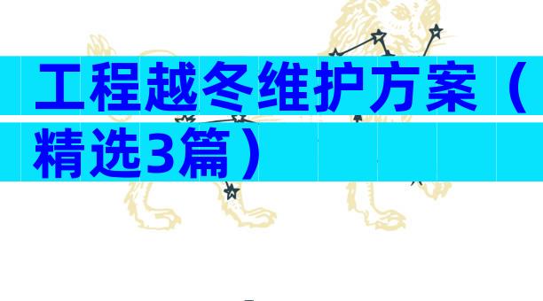 工程越冬维护方案（精选3篇）
