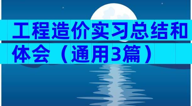 工程造价实习总结和体会（通用3篇）