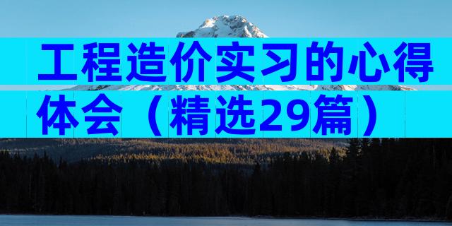 工程造价实习的心得体会（精选29篇）