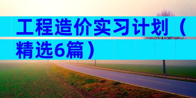 工程造价实习计划（精选6篇）