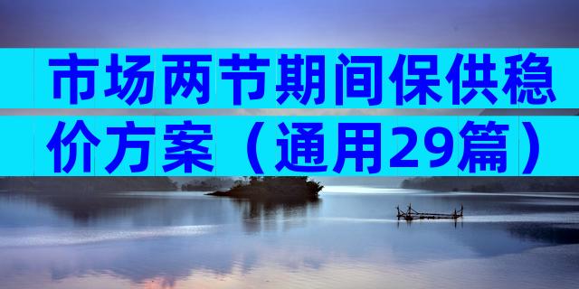市场两节期间保供稳价方案（通用29篇）