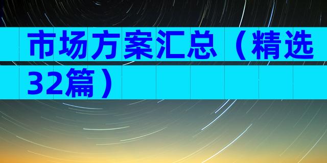 市场方案汇总（精选32篇）