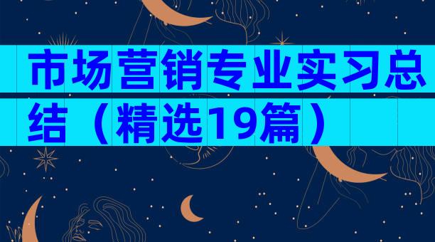 市场营销专业实习总结（精选19篇）