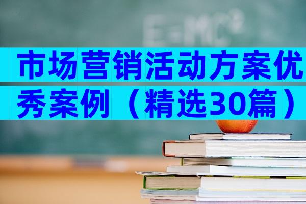 市场营销活动方案优秀案例（精选30篇）