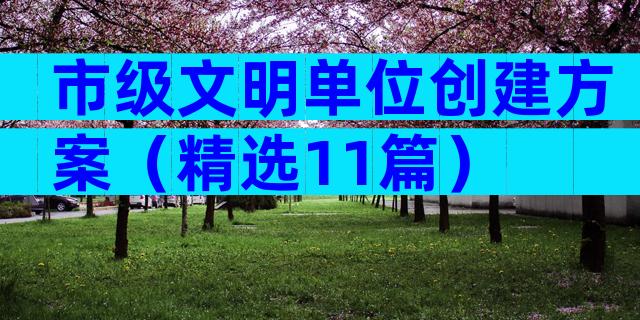 市级文明单位创建方案（精选11篇）