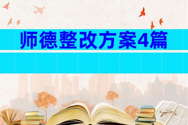 师德整改方案4篇