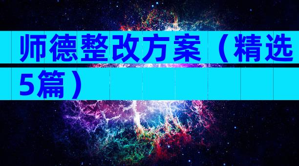 师德整改方案（精选5篇）