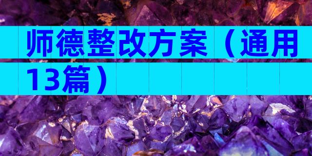 师德整改方案（通用13篇）