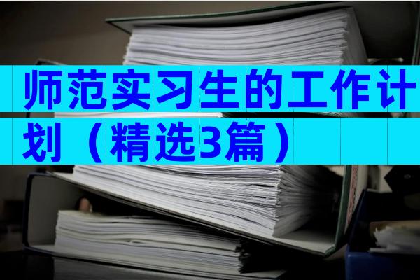 师范实习生的工作计划（精选3篇）