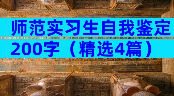 师范实习生自我鉴定200字（精选4篇）