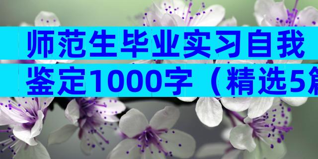 师范生毕业实习自我鉴定1000字（精选5篇）