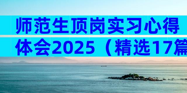 师范生顶岗实习心得体会2025（精选17篇）