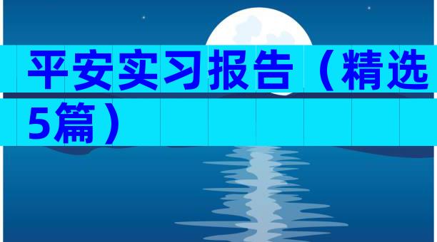 平安实习报告（精选5篇）
