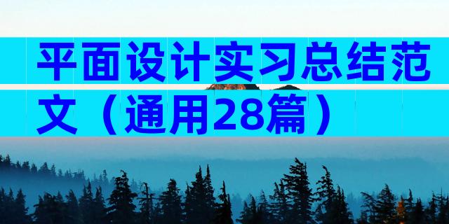 平面设计实习总结范文（通用28篇）