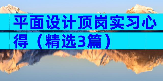 平面设计顶岗实习心得（精选3篇）