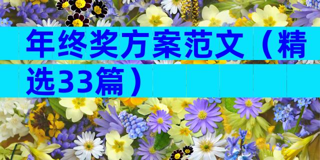 年终奖方案范文（精选33篇）