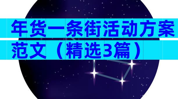 年货一条街活动方案范文（精选3篇）